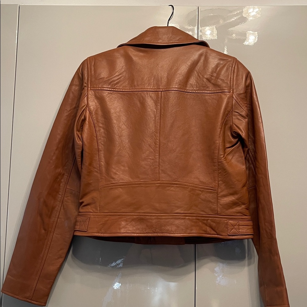 Michael Kors Tan Leather Jacket - Picture 3 of 6